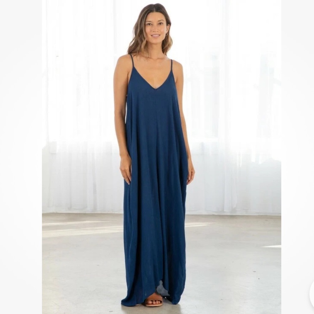 Vici Dolls Love Stitch Pacific Blue Cocoon Maxi Dress Sz S/M - Picture 4 of 8